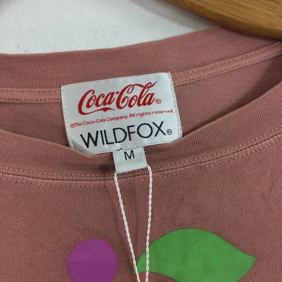 Wildfox Coca-Cola Fanta Grape Alhambra Crop T-Shirt Top Pigment Ash Rose M NWT - Picture 5 of 9